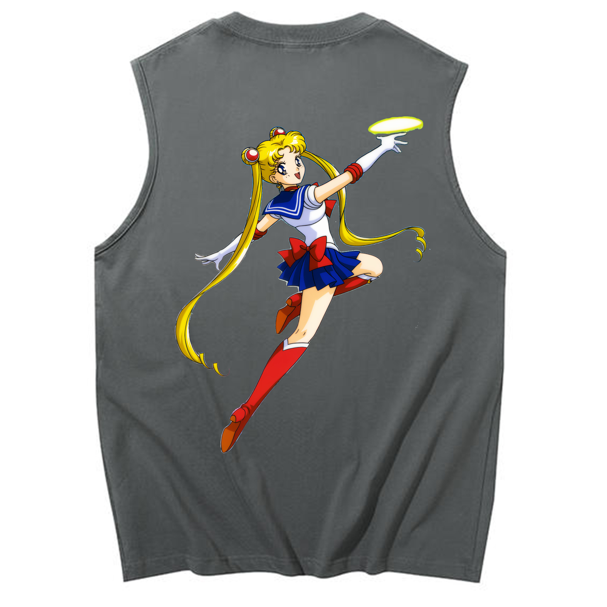 （画像用） 美少女戦士セーラームーン 月野 うさぎ つきの うさぎ Sailor Moon Tsukino Usagi コットン100％タンクトップ（背面プリント）